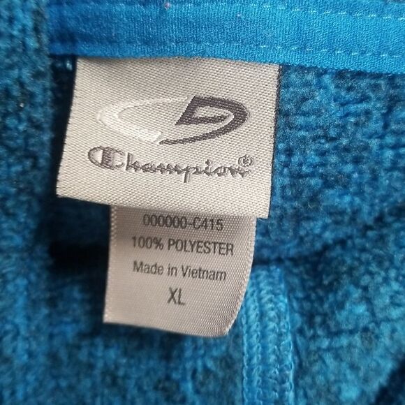 CHAMPION MENS BLUE/BLACK HOODIE SWEATSHIRT SZ XLARGE - Picture 5 of 7